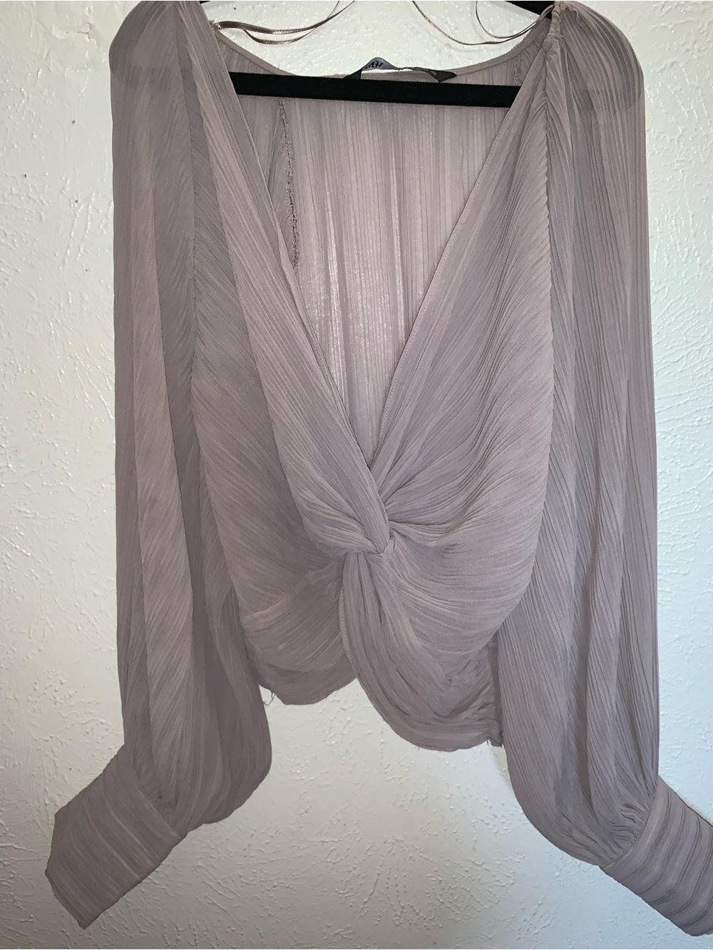 Zara Knotted Cropped Blouse